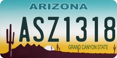 AZ license plate ASZ1318
