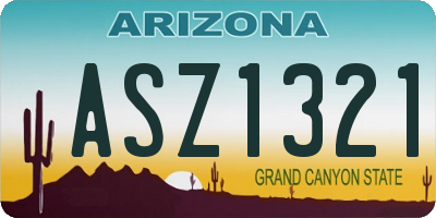 AZ license plate ASZ1321