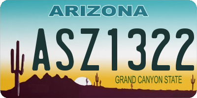 AZ license plate ASZ1322