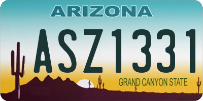 AZ license plate ASZ1331