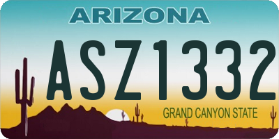 AZ license plate ASZ1332