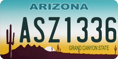 AZ license plate ASZ1336