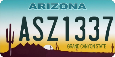 AZ license plate ASZ1337