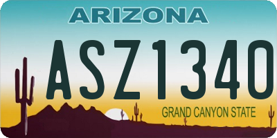 AZ license plate ASZ1340