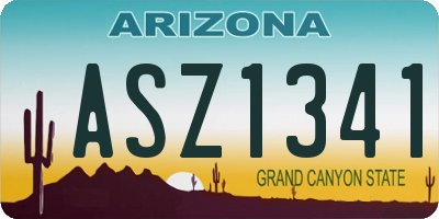 AZ license plate ASZ1341