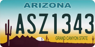 AZ license plate ASZ1343