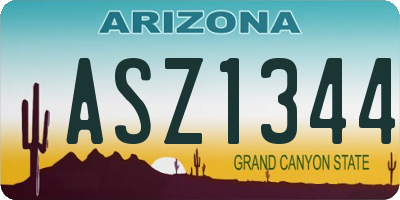 AZ license plate ASZ1344