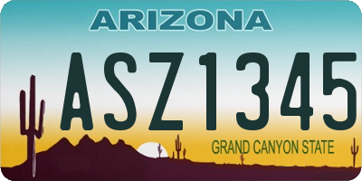 AZ license plate ASZ1345