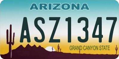 AZ license plate ASZ1347