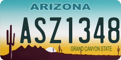 AZ license plate ASZ1348