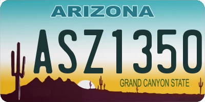 AZ license plate ASZ1350