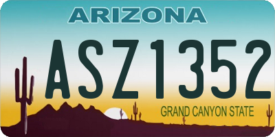 AZ license plate ASZ1352