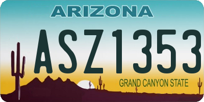 AZ license plate ASZ1353