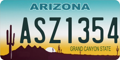 AZ license plate ASZ1354