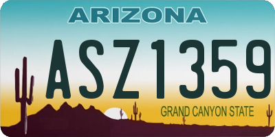 AZ license plate ASZ1359