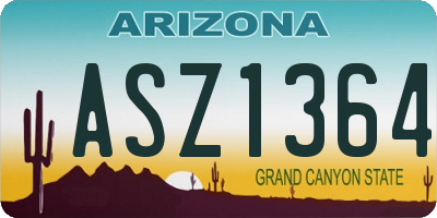 AZ license plate ASZ1364