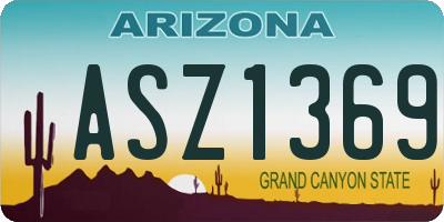 AZ license plate ASZ1369