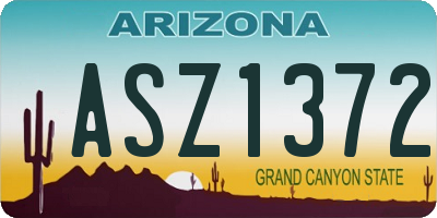 AZ license plate ASZ1372