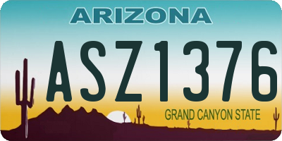 AZ license plate ASZ1376