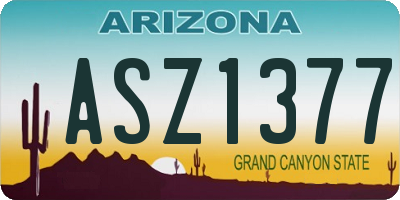 AZ license plate ASZ1377