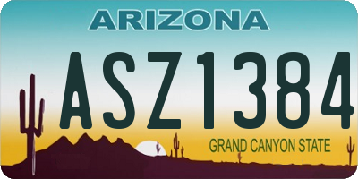AZ license plate ASZ1384