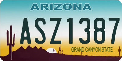 AZ license plate ASZ1387
