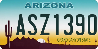 AZ license plate ASZ1390