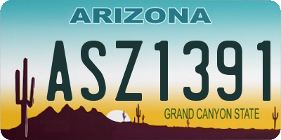 AZ license plate ASZ1391