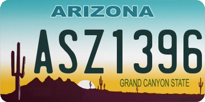 AZ license plate ASZ1396