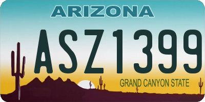 AZ license plate ASZ1399