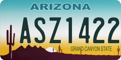 AZ license plate ASZ1422
