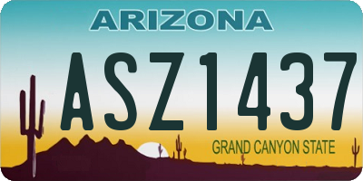 AZ license plate ASZ1437