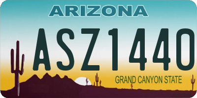 AZ license plate ASZ1440