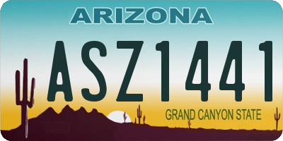 AZ license plate ASZ1441