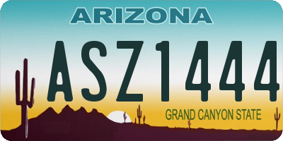 AZ license plate ASZ1444