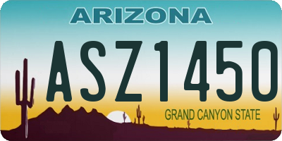 AZ license plate ASZ1450