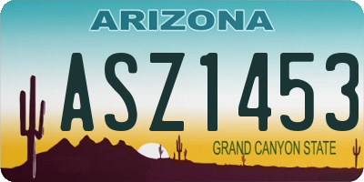 AZ license plate ASZ1453