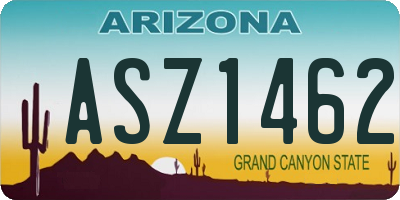 AZ license plate ASZ1462