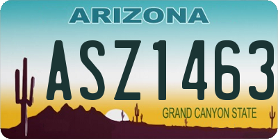 AZ license plate ASZ1463