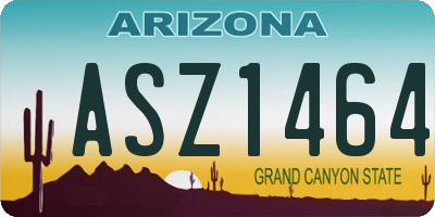 AZ license plate ASZ1464