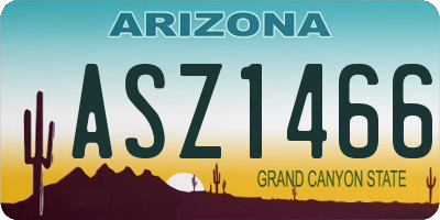 AZ license plate ASZ1466
