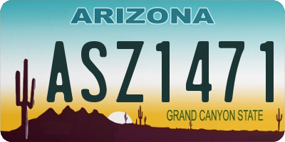 AZ license plate ASZ1471