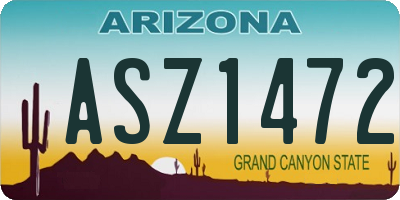 AZ license plate ASZ1472