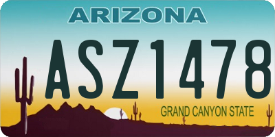 AZ license plate ASZ1478