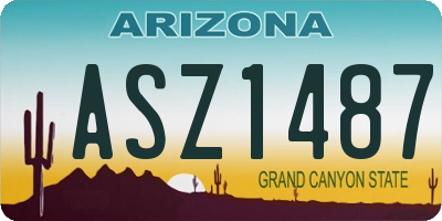 AZ license plate ASZ1487