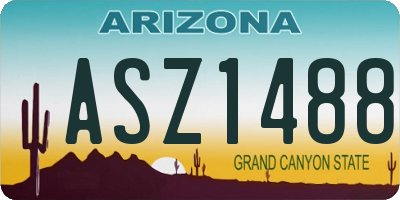 AZ license plate ASZ1488