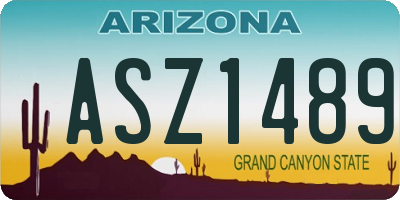 AZ license plate ASZ1489