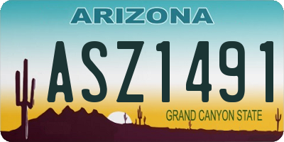AZ license plate ASZ1491
