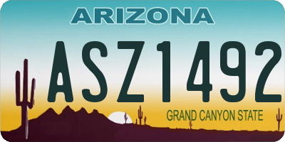 AZ license plate ASZ1492