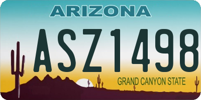 AZ license plate ASZ1498